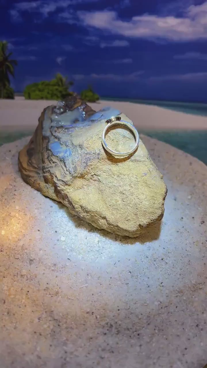 Schwarzopal aus New South Wales 18kt Goldvermeilfassun Sterlingsilberring deutsche Qualität