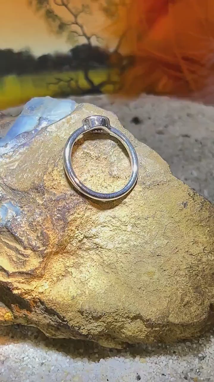 Boulderopal Tagespreis  für gute Laune in 18Kt Goldvermeil Ring in Silber deutsche Handarbeit